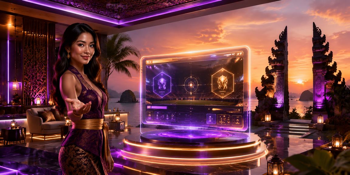 Suasana esports betting dengan cahaya neon yang meriah