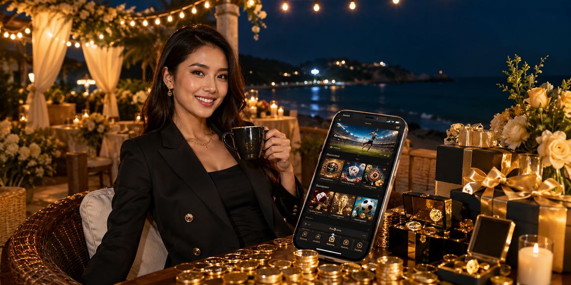 Penggemar taruhan olahraga mengakses situs lewat ponsel di kedai kopi favorit